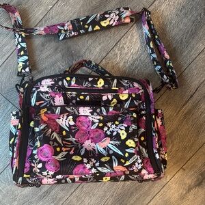Floral Crossbody Bag in Black and Pink